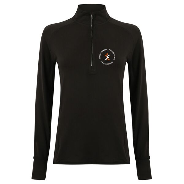 Ladies Long Sleeve Zip Neck Performance Top Thumbnail